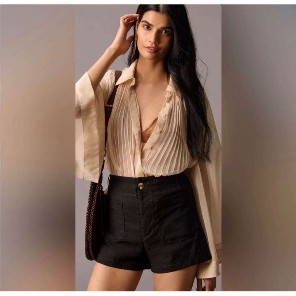 NWT Anthropologie Maeve The Colette Wide Leg Boho Retro Preppy Shorts 28